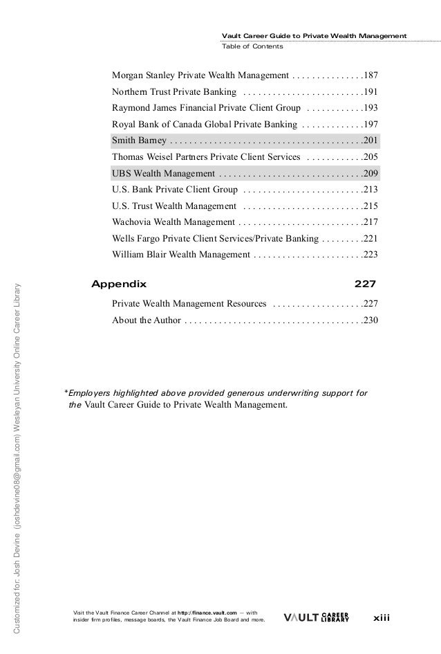 Career Guide Private Wealth Management