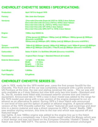 Vauxhall t car aka chevrolet chevette brazil | PDF