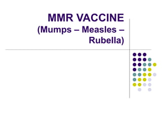 MMR VACCINE (Mumps – Measles – Rubella) 