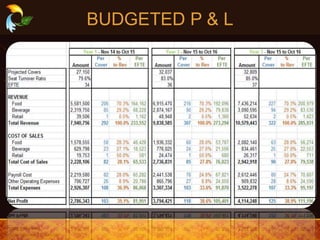 BUDGETED P & L
 