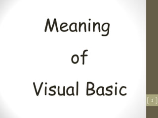 Visual basic | PPT