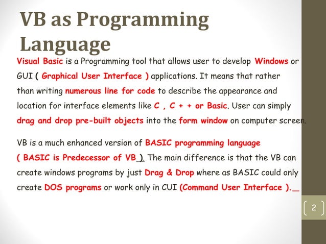 Visual basic | PPT