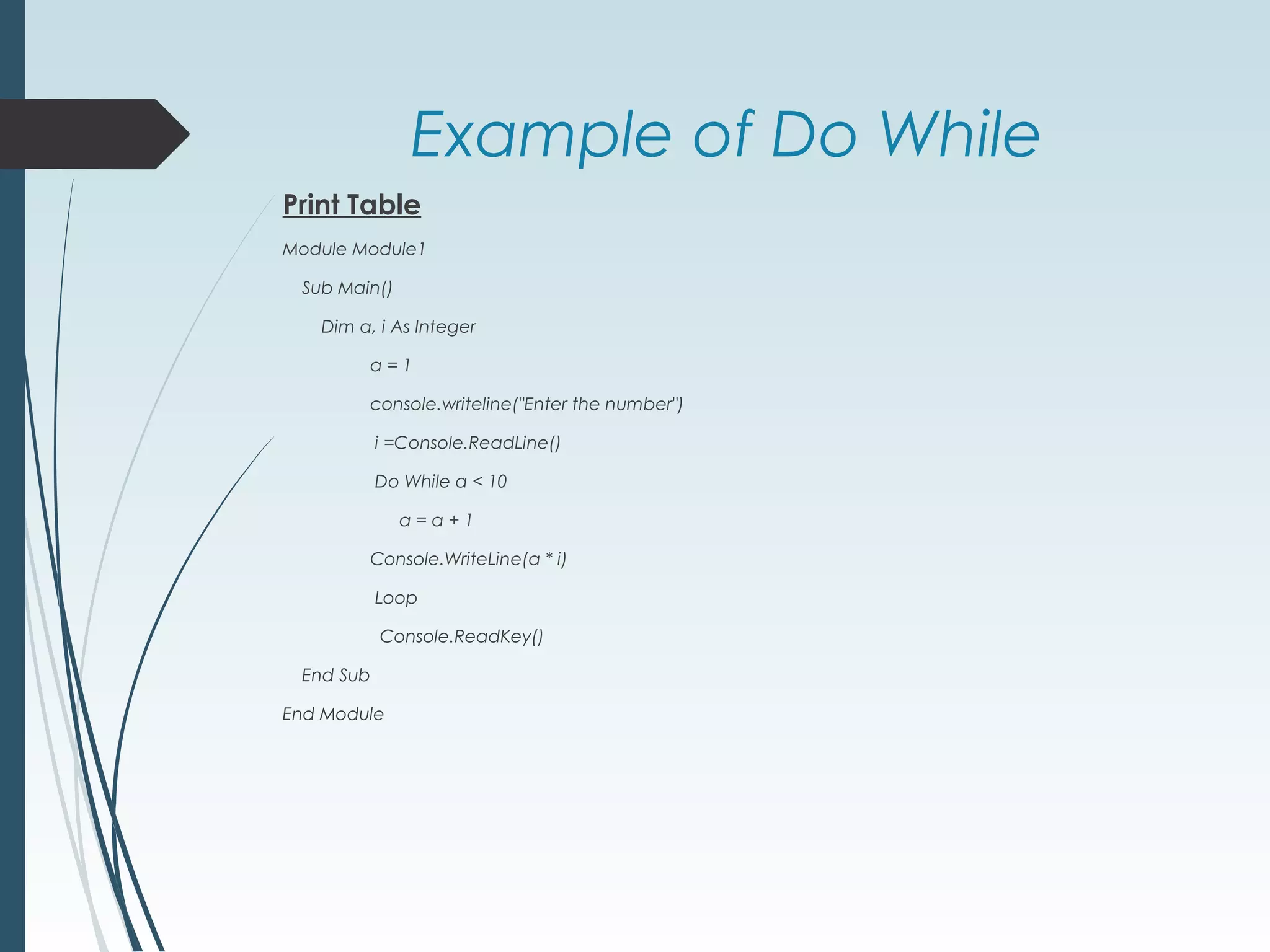 Do,Do while loop .net Visual Basic | PPT