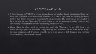Vb.net and .Net Framework | PPTX