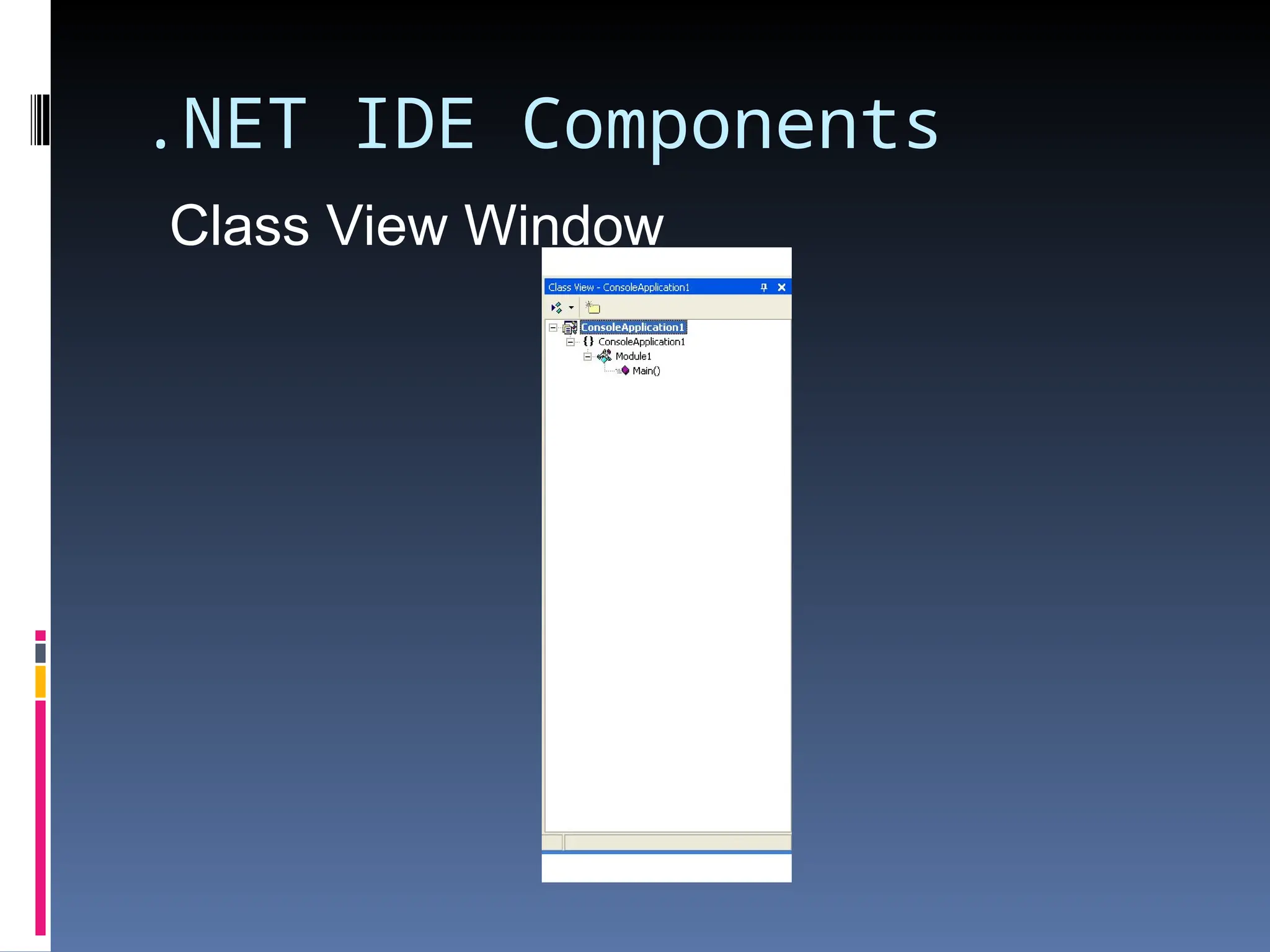 .NET IDE Components Class View Window 