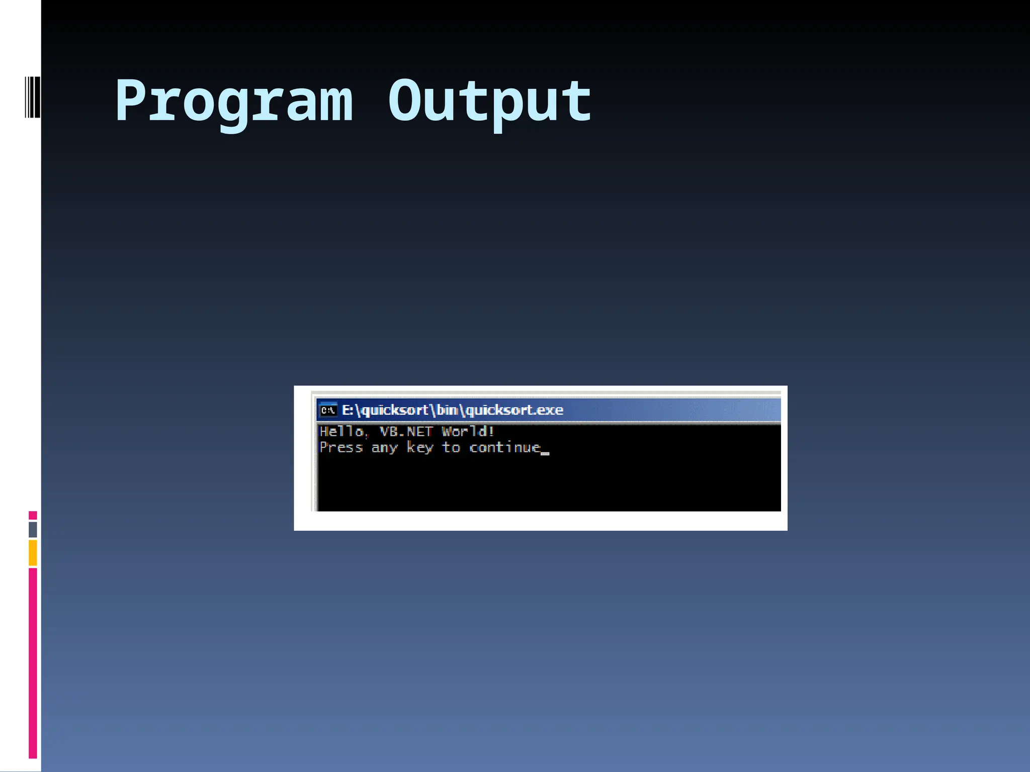 Program Output 