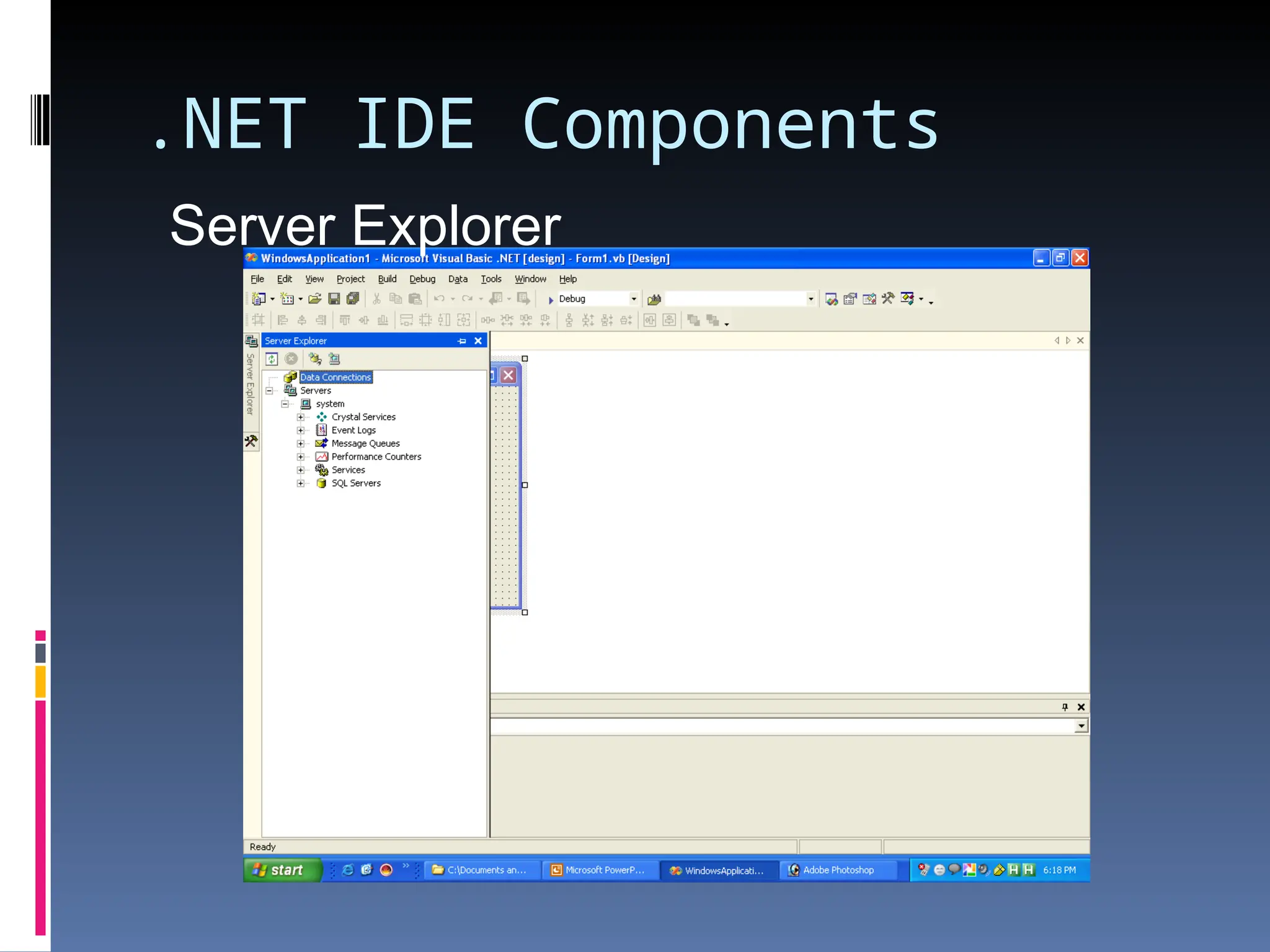.NET IDE Components Server Explorer 