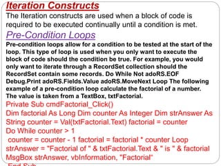 VISUAL BASIC 6 - CONTROLS AND DECLARATIONS | PPTX