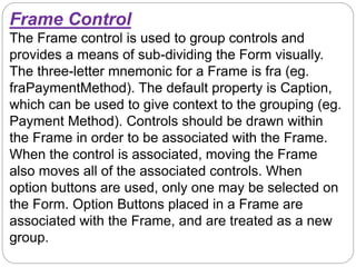 VISUAL BASIC 6 - CONTROLS AND DECLARATIONS | PPTX
