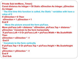 VISUAL BASIC 6 - CONTROLS AND DECLARATIONS | PPTX