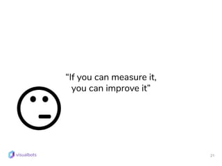 21
“If you can measure it,
you can improve it”
 