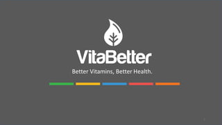 1
Better Vitamins, Better Health.
 