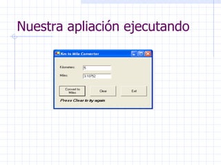 Nuestra apliación ejecutando 