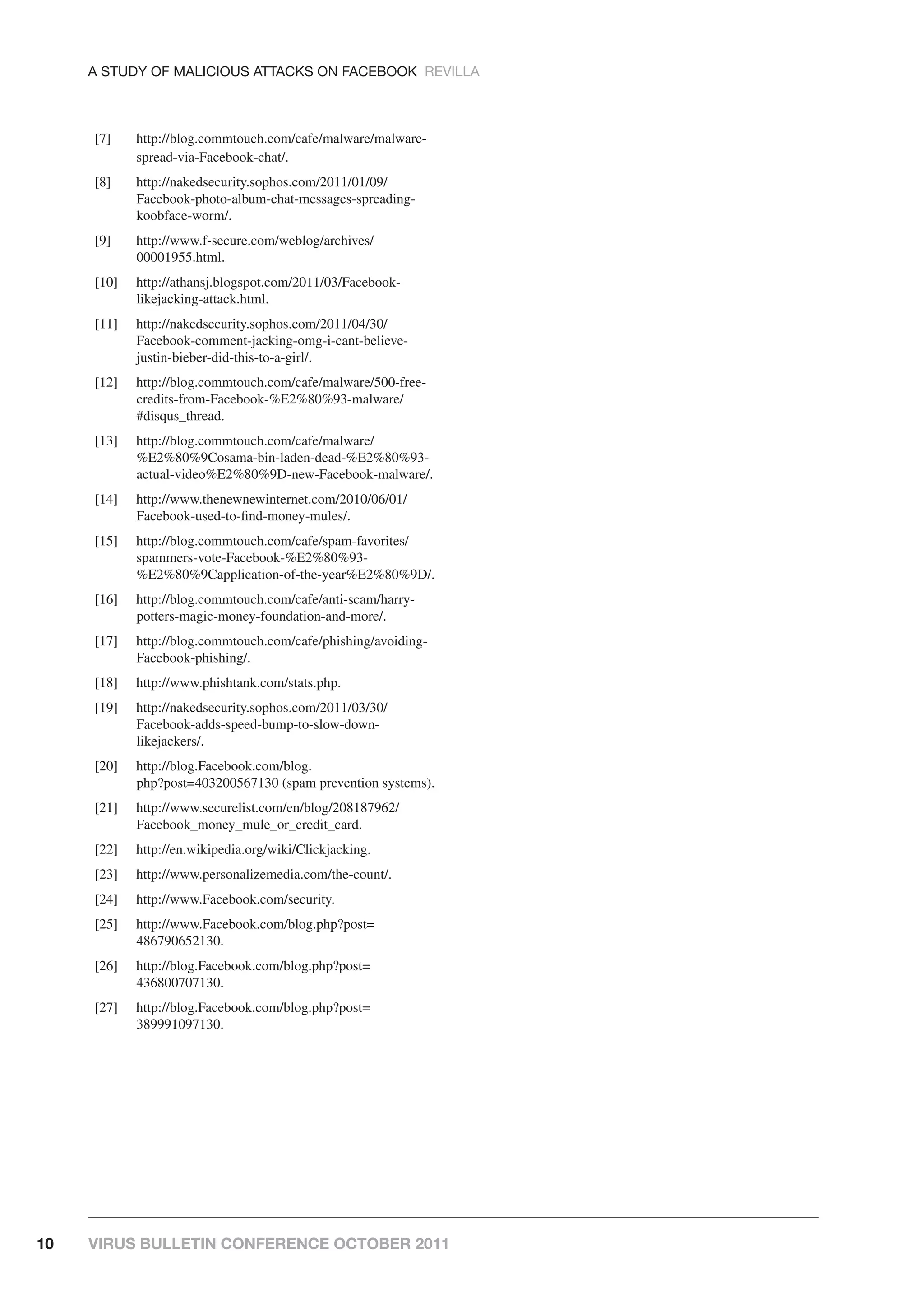 Facebook Attacks - an in-depth analysis | PDF