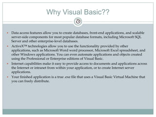 Presentation on visual basic 6 (vb6) | PPTX