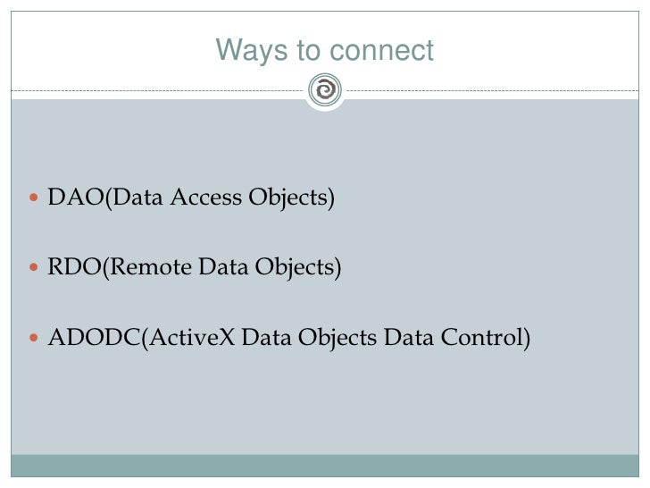Data Access Object In Vb 6.0 Pdf