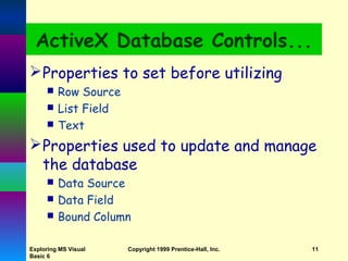 ADO Controls - Database Usage from Exploring MS Visual Basic 6.0 Book | PPT