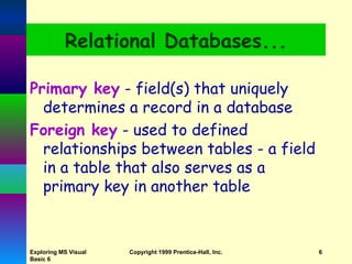 ADO Controls - Database Usage from Exploring MS Visual Basic 6.0 Book | PPT