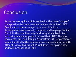 Vb6 vs vb.net....(visual basic) presentation | PPTX