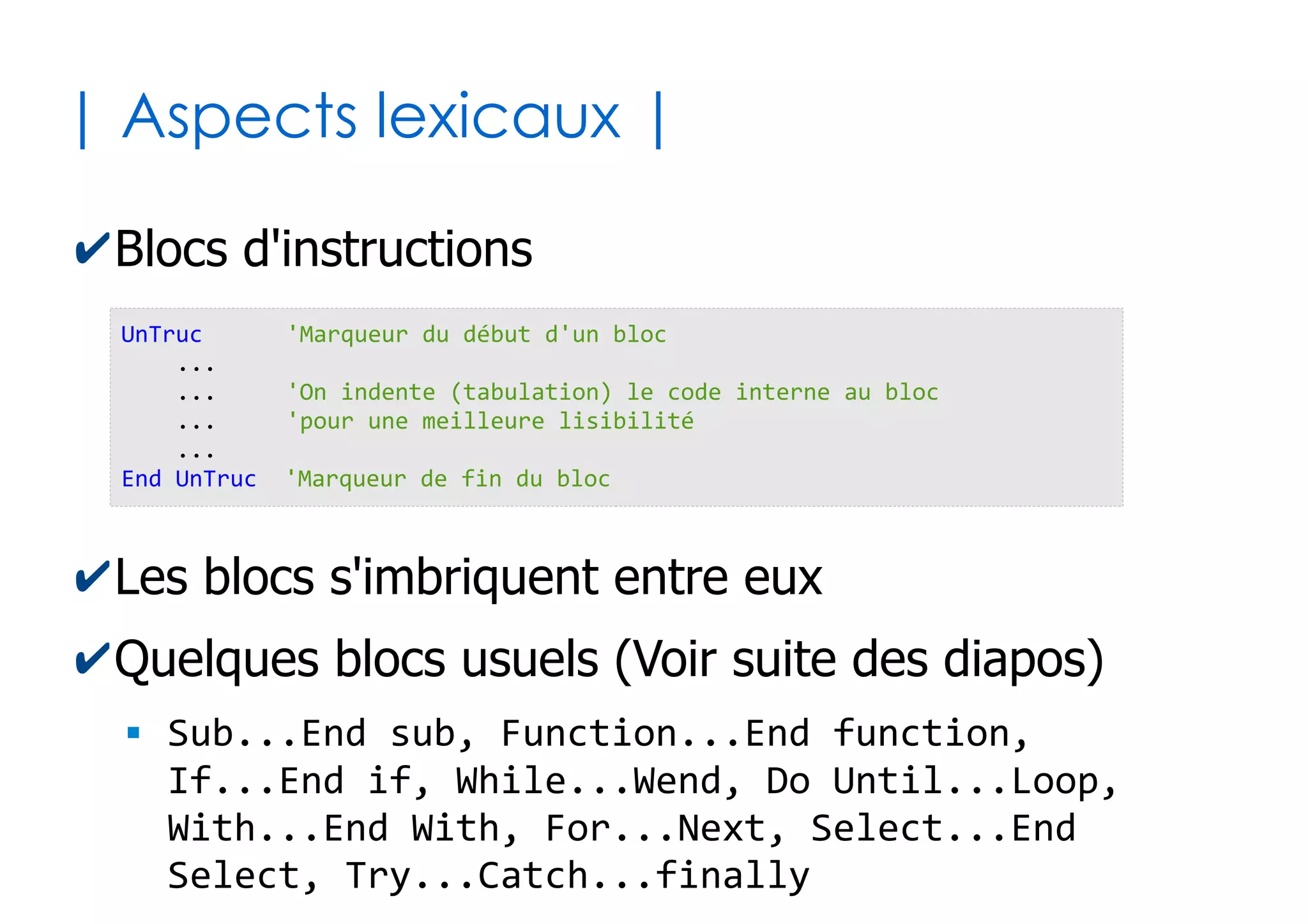 9
| Macros Excel |
✔Macro programming language
●
Langage de script VBA avec accès direct aux
fonctionnalités d'Excel (via une API)
●
Incompatible avec les scripts oBasic de Open Office
Calc qui se basent sur une API différente
✔Macro virus
●
En plus d'Excel, VBA a accès à la plupart des appels
système de Windows
●
Il est donc aisé d'écrire du code malicieux !
●
Politique sécuritaire spécifique aux fichiers .xlsm
(classeurs Excel incluant des macros)
 