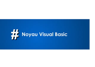 7
| Le Visual Basic |
✔Directement dérivé du BASIC
●
La partie « Visual » de Visual basic – l’éditeur de
fenêtres et les outils d’édition – rend la programmation
plus accessible
✔Contient les bases de la programmation Objet
●
Mais supporte toujours la programmation procédurale à
l'ancienne (GOTO, LABEL)
✔Nécessite un interpréteur pour être éxecuté
●
Déjà présent dans toute version de Windows > 2000
●
Mais peut être compilé en code natif depuis VB 5
 
