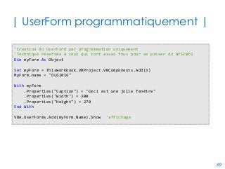 Formation VBA Excel