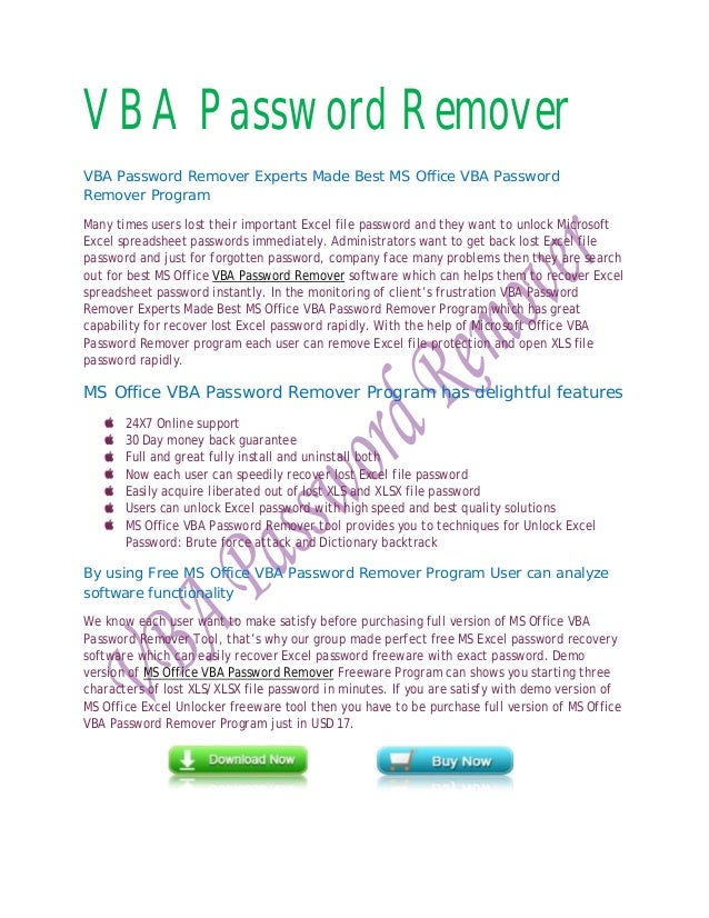 excel vba password remover freeware