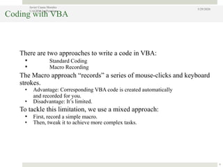 Vba and macro creation (using excel) | PPT