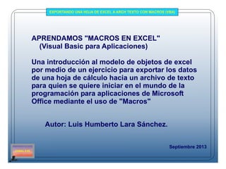 Ejercicio para aprender Macros en Excel (VBA)