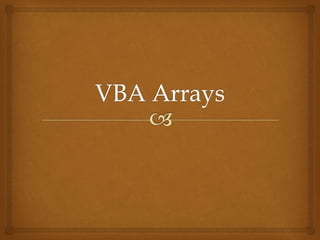 Vba introduction | PPTX