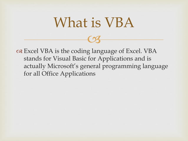Vba introduction | PPTX