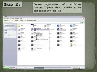 tutorial de instalación de visual basic. | PPTX