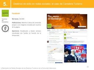 V Barómetro de Redes Sociales de los Destinos Turísticos de la Comunitat Valenciana
Destinos de éxito en redes sociales: e...