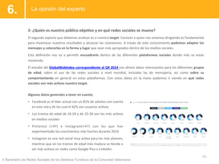 V Barómetro de Redes Sociales de los Destinos Turísticos de la Comunitat Valenciana
La opinión del experto
6.
2-­‐	
  ¿Qui...
