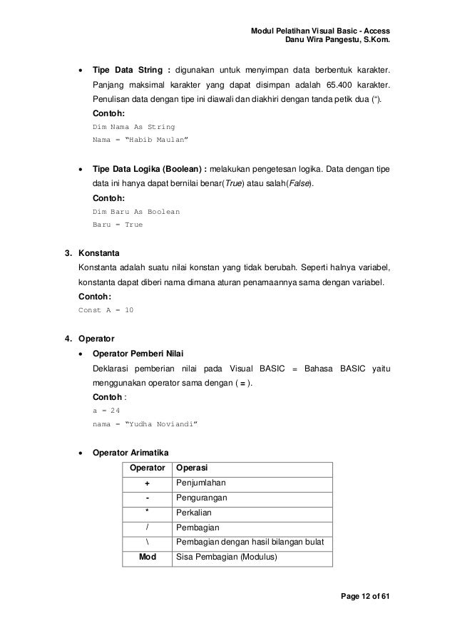 Vbasic access