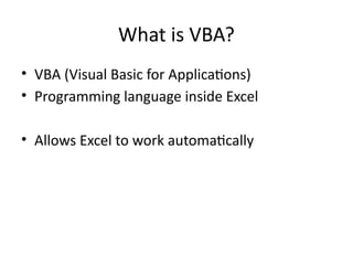 Excel Vba Training VBA_Warehouse_Training_Complete excel sharing | PPTX