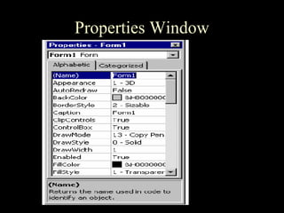 Properties Window
 