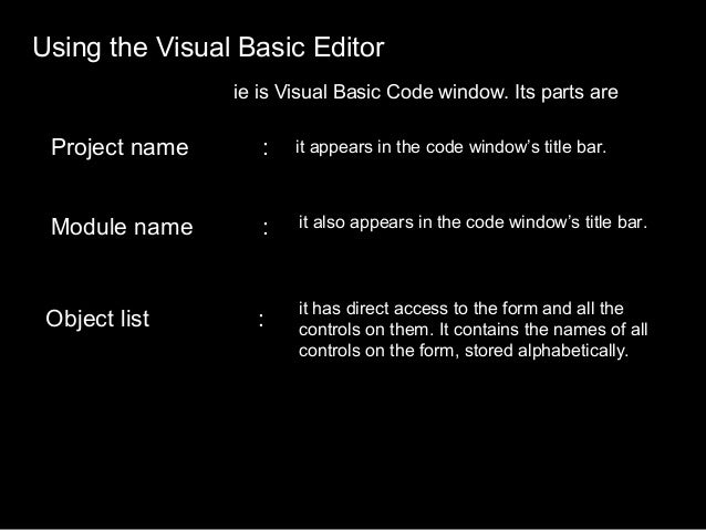 Vb basics