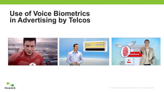 © 2002-2012 Nuance Communications, Inc. All rights reserved.9
Use of Voice Biometrics
in Advertising by Telcos
 