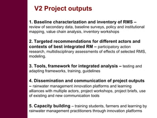 CPWF Volta Basin Project ‘integrated management of rainwater for crop-livestock agro-ecosystems’ (V2)