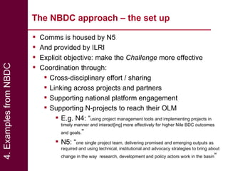 Effective communication of research for development: Experiences from NBDC and other horizons