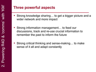 Effective communication of research for development: Experiences from NBDC and other horizons