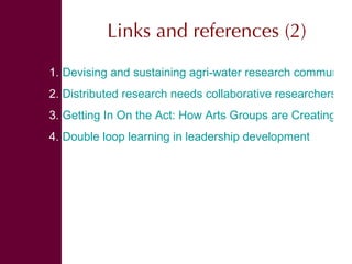 Effective communication of research for development: Experiences from NBDC and other horizons