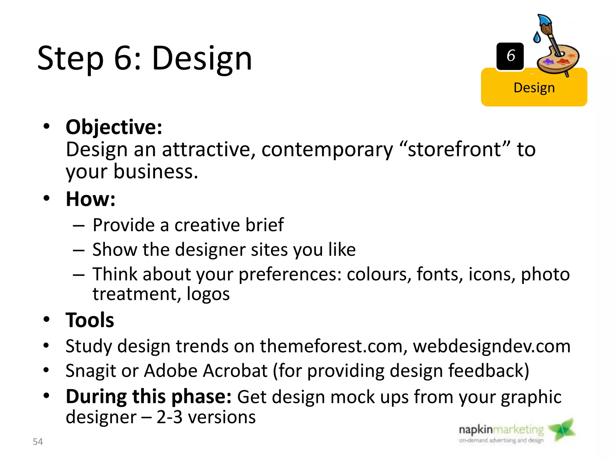 Design Mock Ups
54
Design
6
 