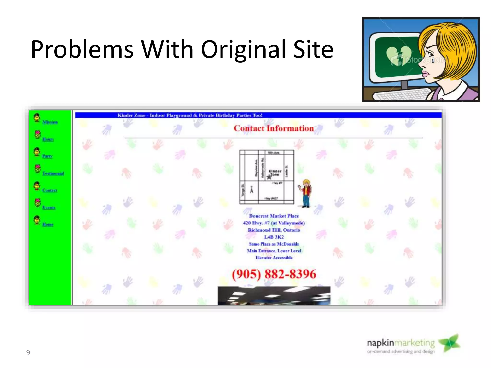 9
Problems With Original Site
 