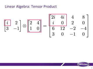 8
Linear Algebra: Tensor Product
 