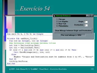 ...Exercício 54
@2009 - João Manuel R. S. Tavares 132CFAC: Visual Basic - Exercícios Resolvidos
 