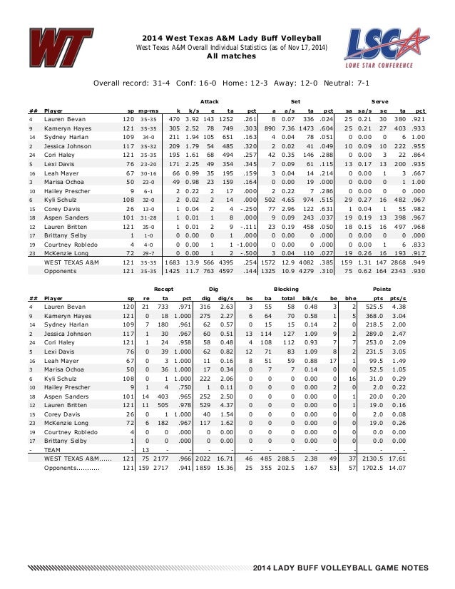 WT Volleyball Game Notes 1117