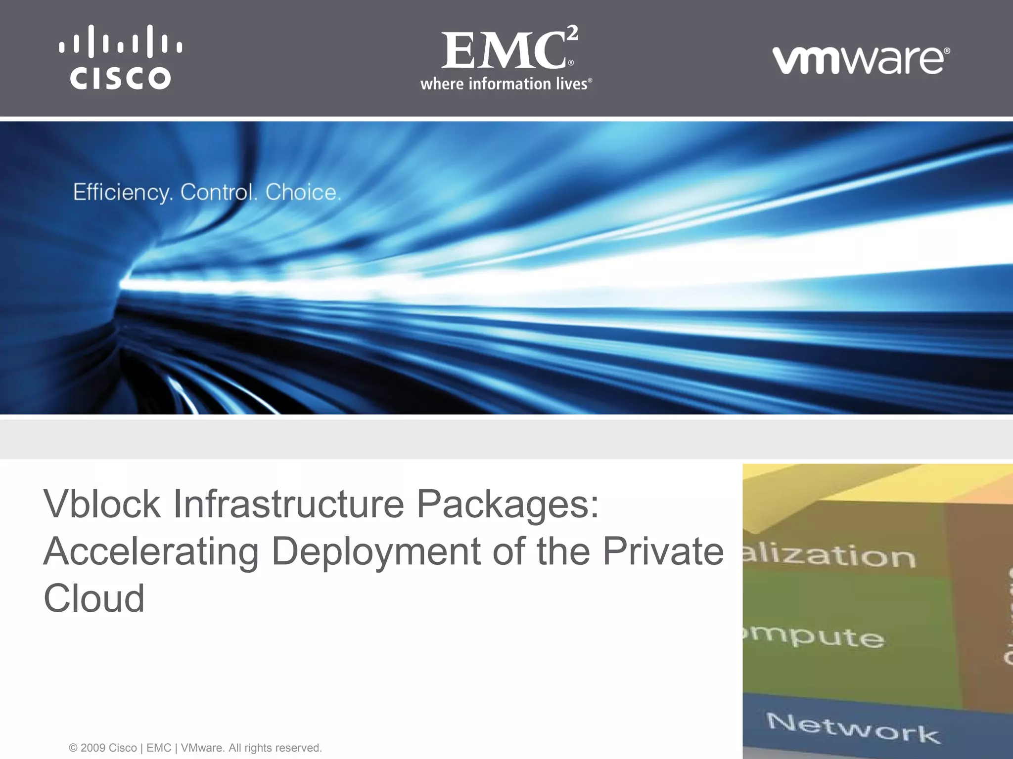 Vblock Infrastructure Packages — integrated bestofbreed packages from