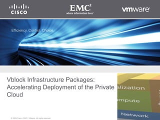 Vblock Infrastructure Packages:  Accelerating Deployment of the Private Cloud 